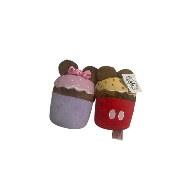 Disney Parks Mickey Mouse and Minnie Mouse Cupcake Plush - Picture 1 of 11